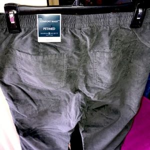 Petites/Medium-Wm Corduroy Grey Pant NEW WITH TAGS